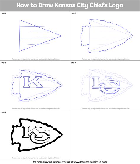 How to Draw Kansas City Chiefs Logo printable step by step drawing ...