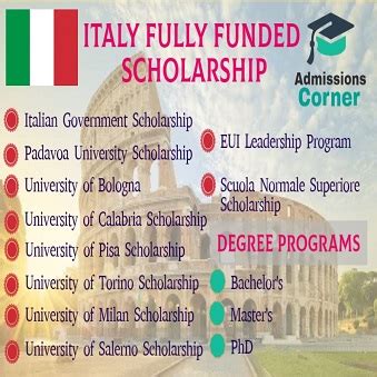 Top 10 Fully Funded Scholarships to Study in Italy - Admissions Corner