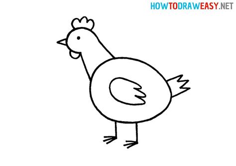 How to Draw a Chicken for Kids Easy | Super easy drawings, Drawings ...