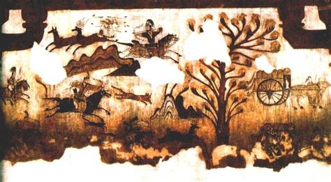 Goguryeo Tomb Murals - Hunting Scene, Muyong Tomb, 5th century A.D. Ji'an city, Jilin province ...