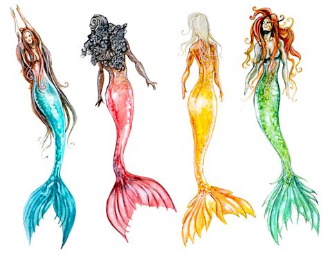 Watercolor Mermaids Sticker Set – FinfolkProductions