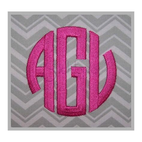 3-Letter monogram circle embroidery font instant download | Stitchtopia