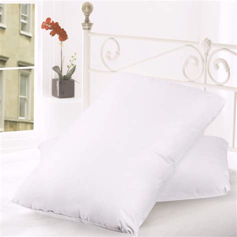 Feather & Down Blend Bed Pillows 100% Cotton Cover 2 Pack Queen King ...