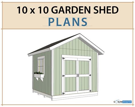 10x10 Garden Shed Plans and Build Guide DIY Woodworking - Etsy Canada