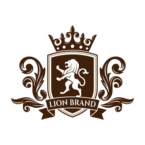 logotipo de heráldica de crista de leão de luxo. ícone de escudo heráldico de ouro elegante ...