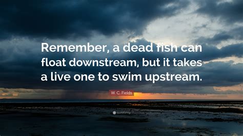 W. C. Fields Quote: “Remember, a dead fish can float downstream, but it ...