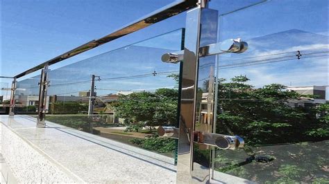 Stainless Steel Glass Railing For balcony || how to make steel glass ...