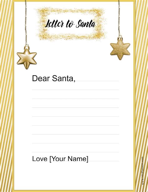 Free Letter to Santa Template | Customize Online then Print