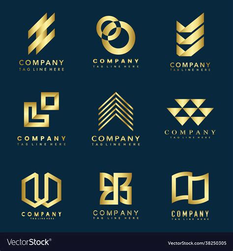 Set company logo design ideas Royalty Free Vector Image