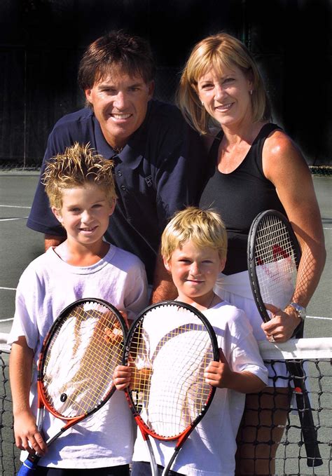 With Andy Mill and their sons Alex & Nick (2001) | Chris evert, Ladies tennis, Tennis players