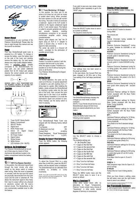 Manual - Peterson Tuners