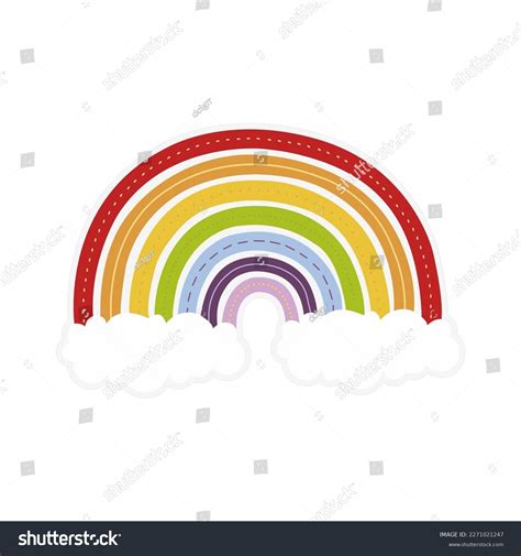 Rainbow Clouds Drawing Vector Stock Vector (Royalty Free) 2271021247 | Shutterstock