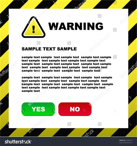 Vector Warning Banner. Vector Template. - 35200273 : Shutterstock