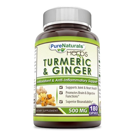 Pure Naturals Turmeric Plus Ginger 500 mg 180 capsules - Walmart.com