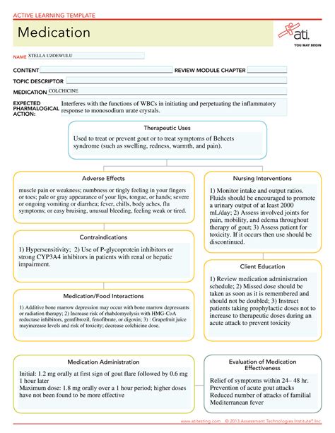 Colchicine and its impact and effects on the patients - Adverse Effects Contraindications - Studocu