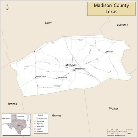 Madison County Map, Texas - Where is Located, Cities, Population ...