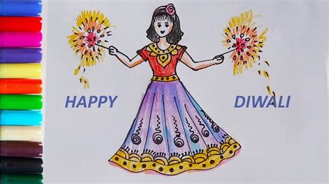 Diwali drawing for kids | How to draw diwali festival - YouTube