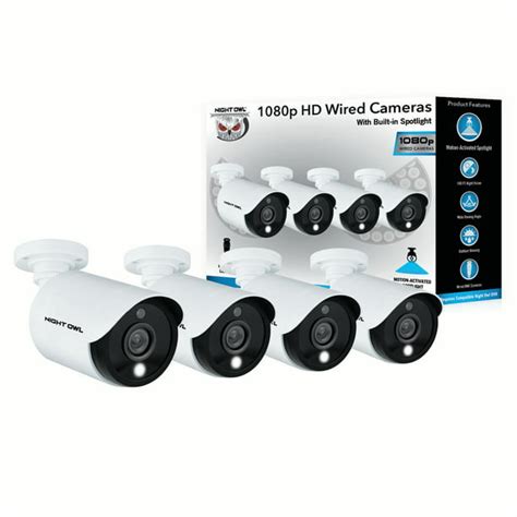 Night Owl 4PK 1080p HD Wired Cameras with Built-in Spotlight - Walmart.com - Walmart.com