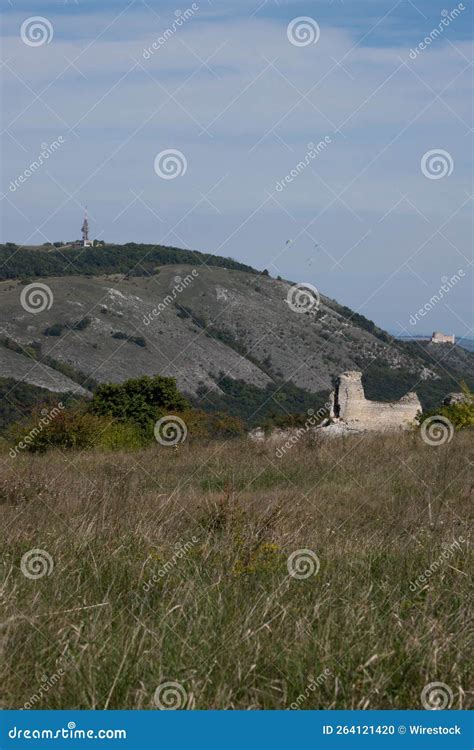 Medieval Castle Ruins in Palava in South Moravia in the Czech Republic ...