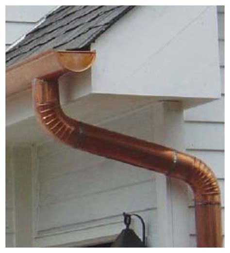 rain gutters and downspouts | Half Round Copper Gutters Exterior House ...