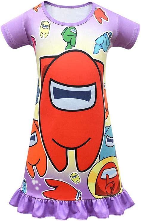 Among us Children s Pajamas T-Shirt Dresses Girls Casual Dresses Cosplay Costumes Girl Dresses ...