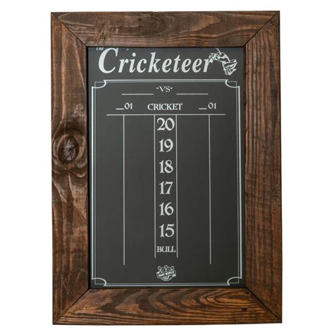 Chalk Cricket (Darts) Scoreboard with Frame - Reclaimed Wood