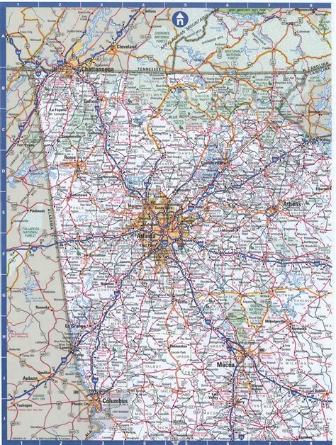 Northern Georgia highways road map.Map of North Georgia cities and highways