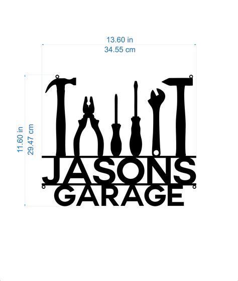 14 Personalized Metal Garage Sign Custom Name Garage Location Metal Wall Art Housewarming Plaque ...