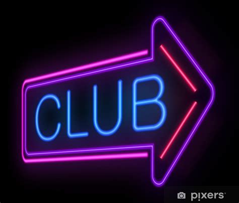 Sticker Neon Club sign. - PIXERS.US