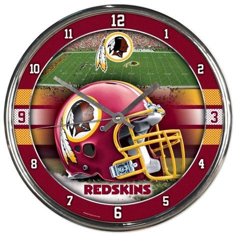 Washington Redskins Round Chrome Wall Clock | Chrome wall clock, Washington redskins, Redskins gear