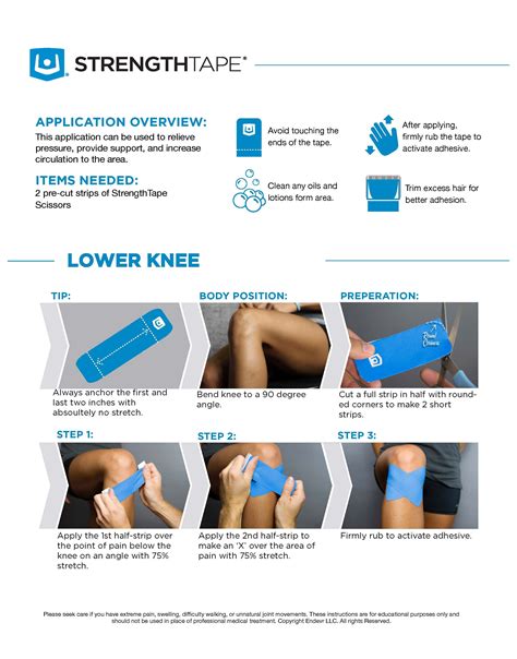 Lower Knee Kinesiology Taping Instructions | Kinesiology taping, Knee ...