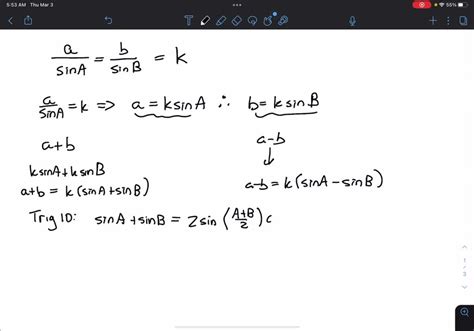 The law of tangents is another way to link the angles and lengths of adjacent sides in a ...