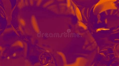 Orange and Rose Diaphanous Liquid Bulbs Backdrop - Abstract 3D Rendering Stock Illustration ...