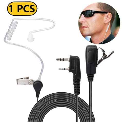 Walkie Talkies Earpiece with Mic, EEEkit 2 Pin Covert Acoustic Tube ...