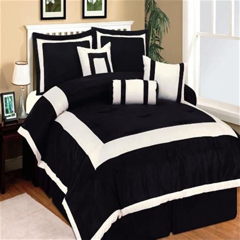 Hotel Queen Black Comforter Collection - 7 Piece Bedding Set - Walmart.com