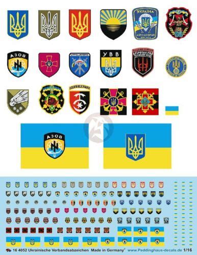 Peddinghaus 1/16 Ukrainian Military Patches & Unit Insignia 2022 ...