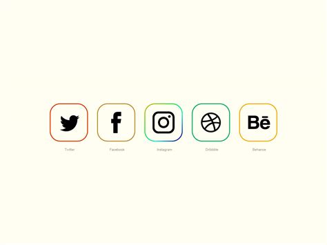 Minimalist Social Media Icons