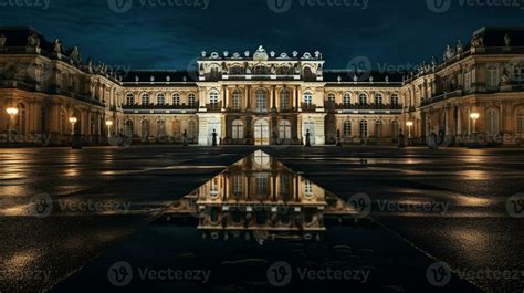 Night view of Versailles Palace. Generative AI 32977635 Stock Photo at ...