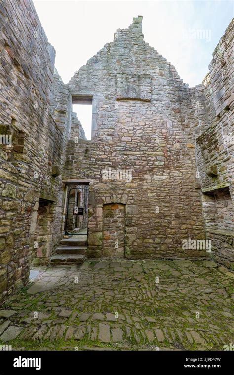 Interior of Craigmillar Castle. Part of Outlander was filmed here. Edinburgh, Scotland, UK Stock ...