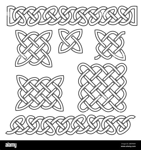 Set of celtic knot patterns and celtic elements. Vector illustration Stock Vector Image & Art ...