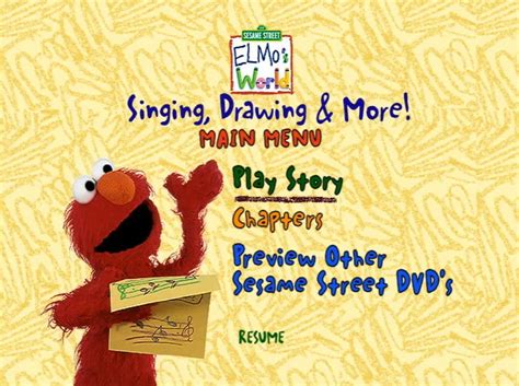 Elmo's World Singing Drawing and More Main Menu by Jack1set2 on DeviantArt