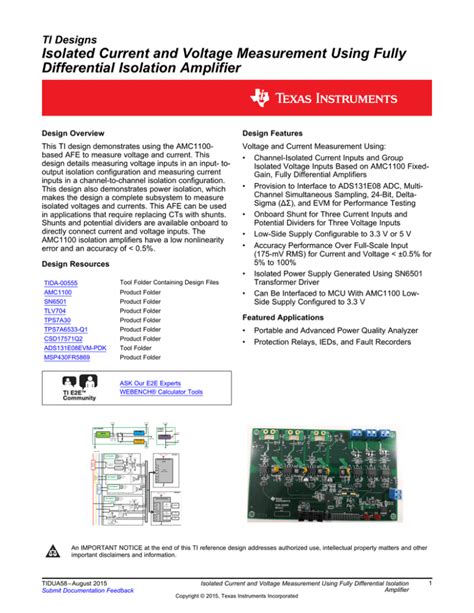 Fully Differential Isolation Amplifier Design Guide