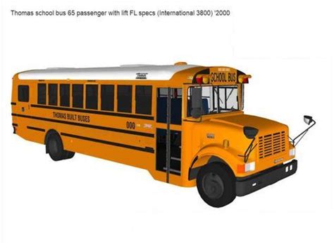 Thomas school bus 65 passenger with lift FL specs (International 3800) '2000 - 3D Model - 68161 ...