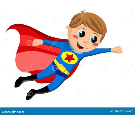 Happy Superhero Kid Flying stock vector. Image of star - 31010270