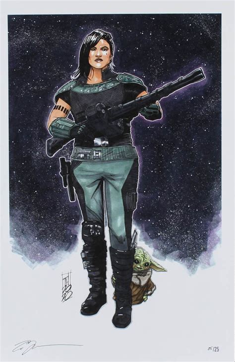 Tom Hodges - Cara Dune & Grogu "Star Wars" - Signed 11x17 LE Print LE ...