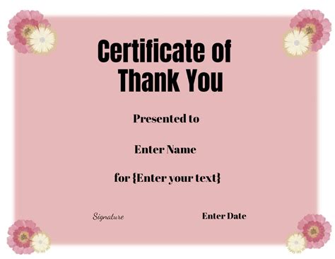 FREE Editable Certificate of Thank You | Edit Online then Print