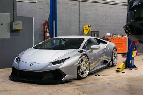 Silver Lamborghini Huracan Sitting Low on Forged ADV1 Rims — CARiD.com ...