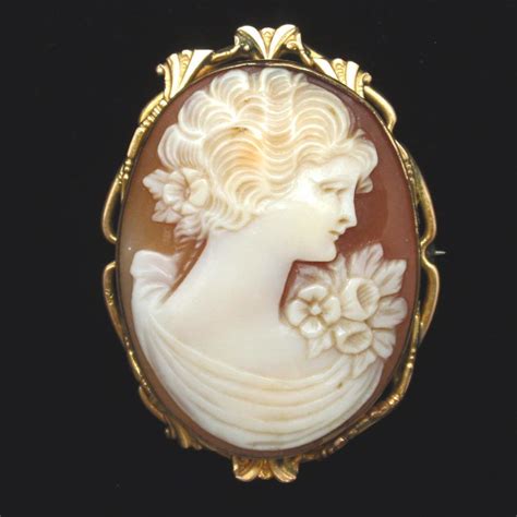 Antique Cameo Brooch Pin Carved Shell Gold Filled Bezel from ...