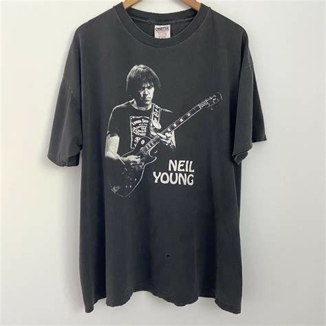 Vintage 90s Neil Young T Shirt tour xl harvest single stitch band tee ...