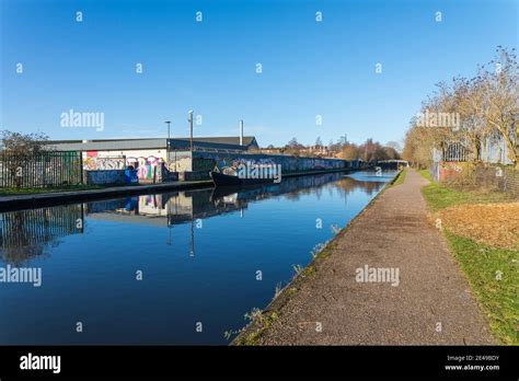 The Birmingham Canal Old Line running through Ladywood near Birmingham ...